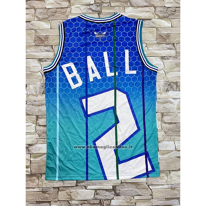 Maglia Charlotte Hornets Lamelo Ball #2 Mitchell & Ness Big Face Verde